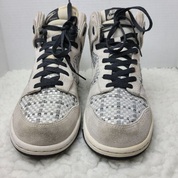 Vtg Nike Dunk Mens Size 10High Top Premium Suede Woven Grey Silver 317891-007 - Picture 2 of 8